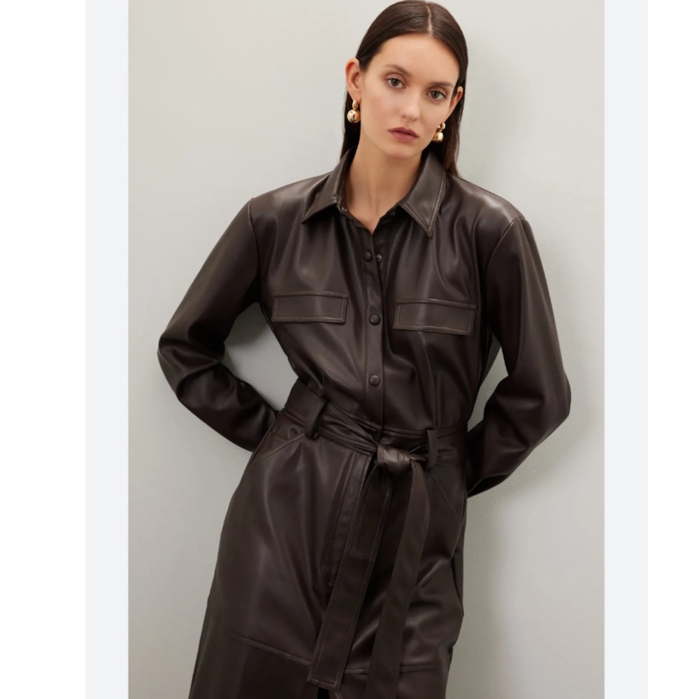 Osman Yousefzada Vegan leather dress size 12